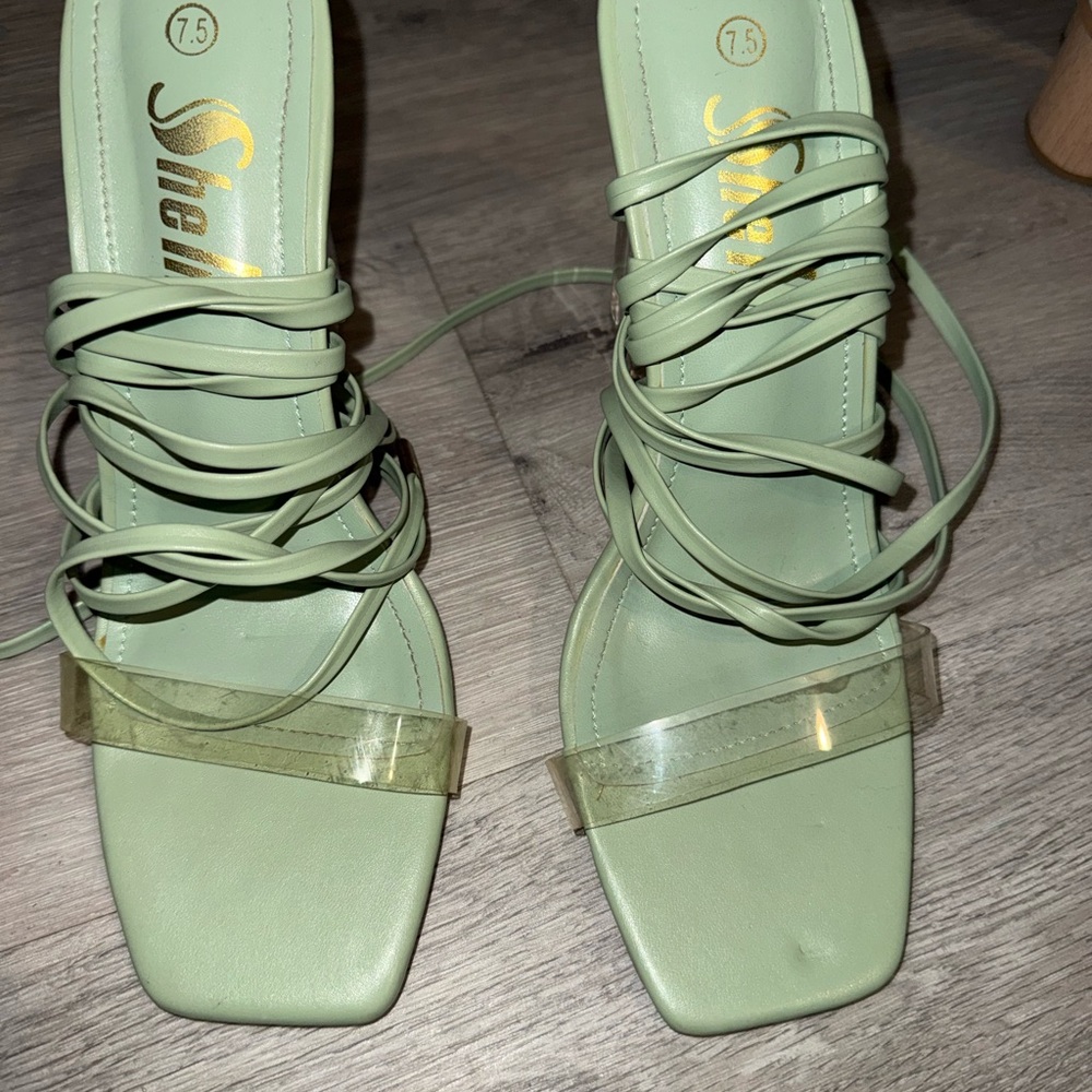 SHEIN Mint Green Strappy Heels